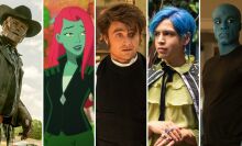 Composite of images from "Doom Patrol," "Harley Quinn," "Miracle Workers," "Los Espookys," and "Watchmen."