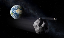 An artist's conception of a near-Earth asteroid, or NEA.