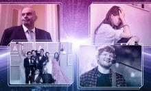 Sen. John Fetterman; the cast of 'Everything Everywhere All At Once', and a teen girl looking sad, holding a phone in her hand; singer Ed Sheeran. 