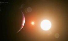 An exoplanet orbiting binary stars