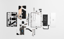 the components of a laptop laid out 
