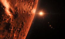 An artist's conception of a rocky TRAPPIST exoplanet.