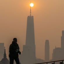 Thick wildfire smoke degraded the air quality in New York City.