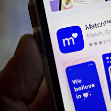 Match dating application is displayed in the Apple App Store
