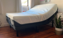 bed tilted up at an angle