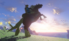 Link riding horse in Tears of the Kingdom