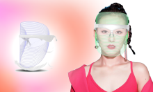 light mask and woman wearing light mask