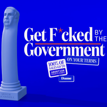 mitch mcconnell dildo with text "get f*cked by the government on your own terms. 100% of sales go to abortion rights funds"