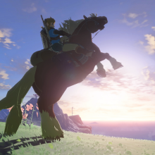 Link riding horse in Tears of the Kingdom